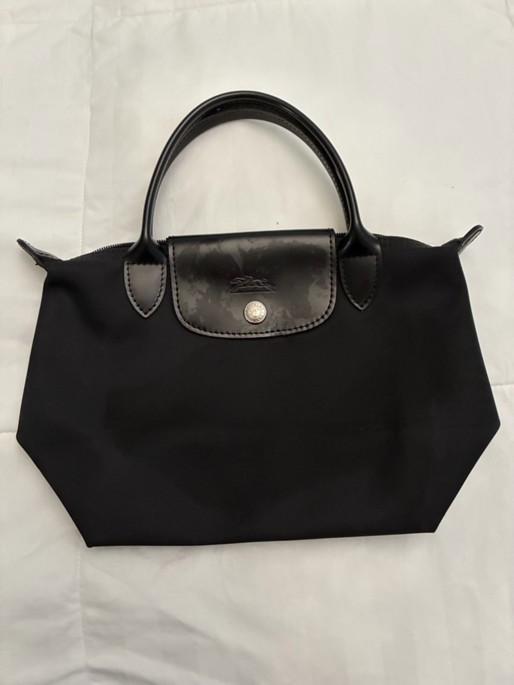 Longchamp Black Le Pliage Small Top-Handle Tote